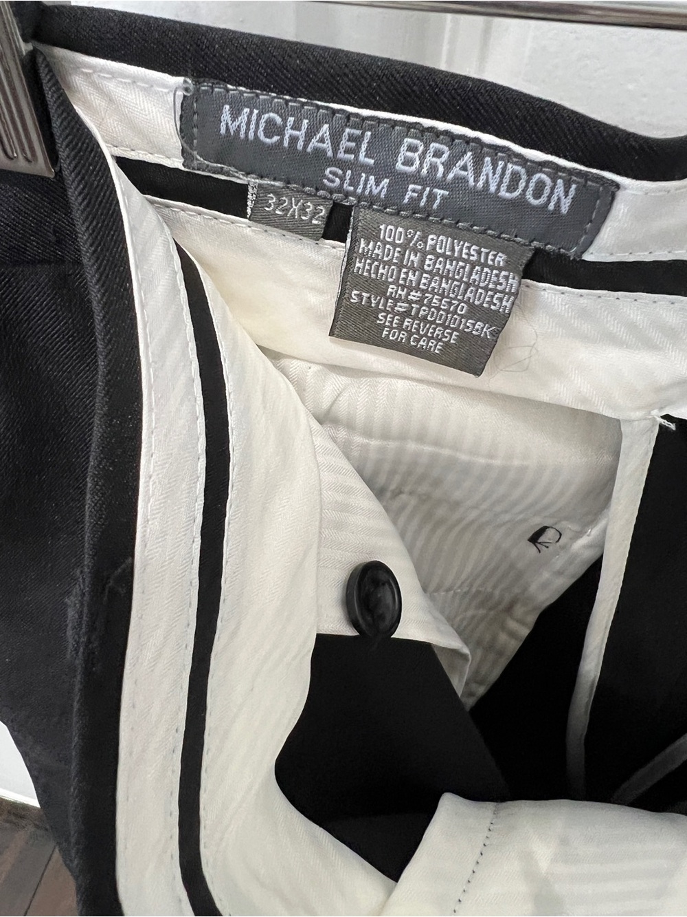 Michael Brandon Black Slim Fit Dress Pants